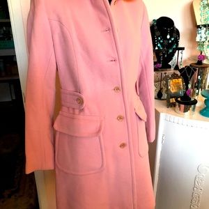 Moda International super soft woolen pink lined coat.